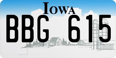 IA license plate BBG615