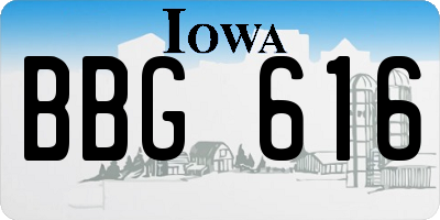 IA license plate BBG616