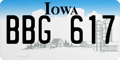 IA license plate BBG617