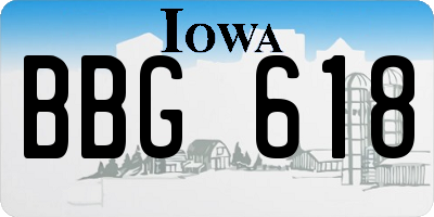 IA license plate BBG618