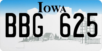 IA license plate BBG625