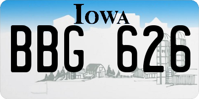 IA license plate BBG626