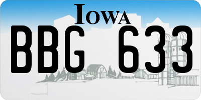 IA license plate BBG633