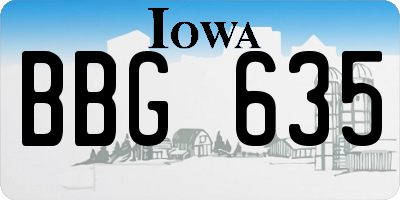IA license plate BBG635