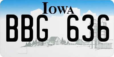 IA license plate BBG636