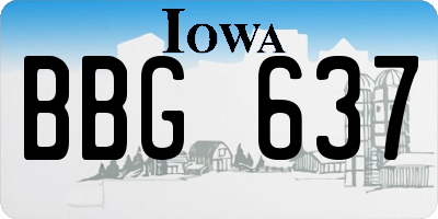 IA license plate BBG637