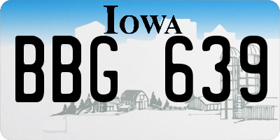IA license plate BBG639