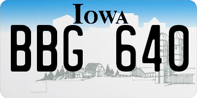 IA license plate BBG640