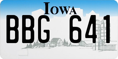 IA license plate BBG641