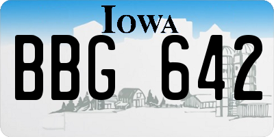 IA license plate BBG642
