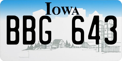 IA license plate BBG643