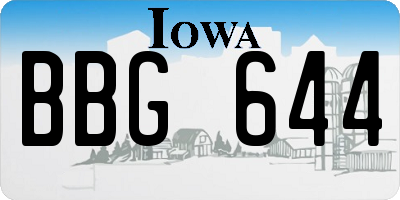 IA license plate BBG644