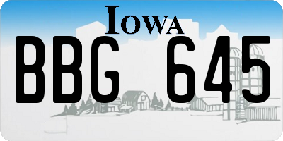IA license plate BBG645