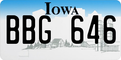 IA license plate BBG646