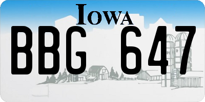 IA license plate BBG647