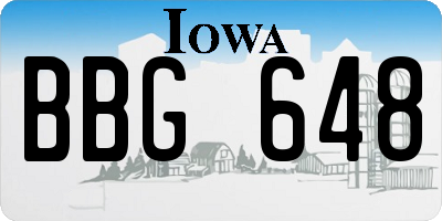 IA license plate BBG648