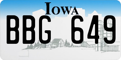 IA license plate BBG649