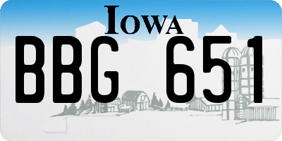 IA license plate BBG651