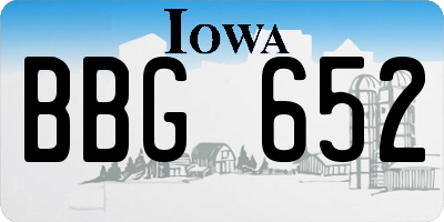 IA license plate BBG652