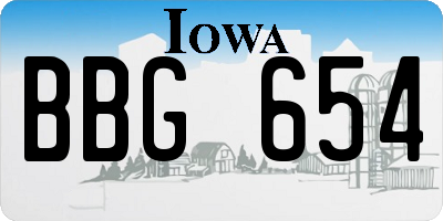 IA license plate BBG654