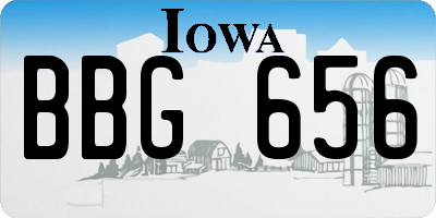 IA license plate BBG656
