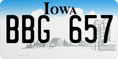 IA license plate BBG657