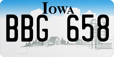 IA license plate BBG658