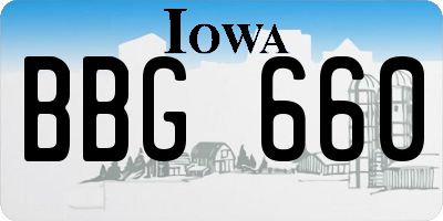 IA license plate BBG660