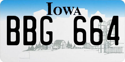 IA license plate BBG664