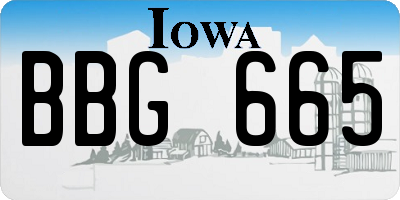 IA license plate BBG665
