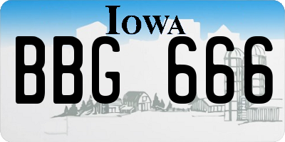 IA license plate BBG666