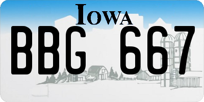 IA license plate BBG667