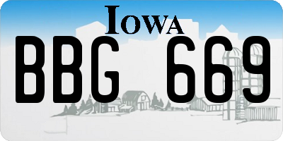 IA license plate BBG669