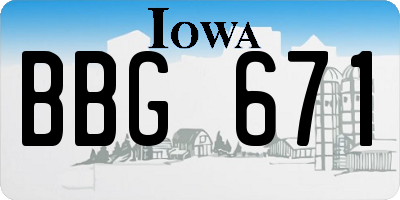 IA license plate BBG671