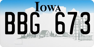 IA license plate BBG673