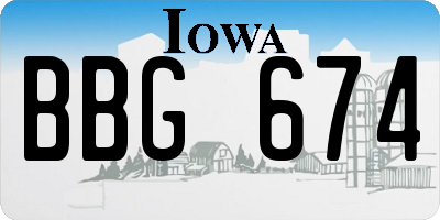 IA license plate BBG674