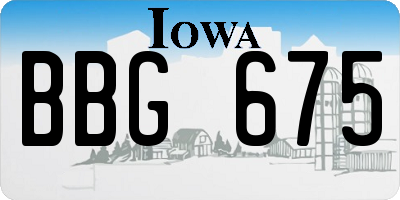 IA license plate BBG675