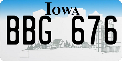 IA license plate BBG676