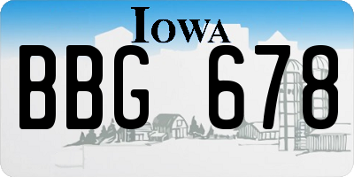 IA license plate BBG678