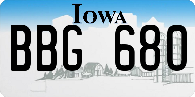IA license plate BBG680