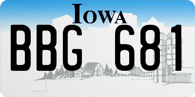 IA license plate BBG681