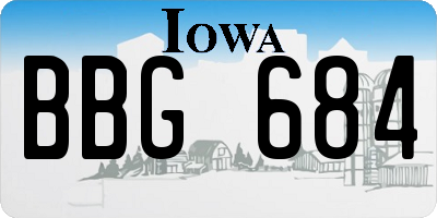 IA license plate BBG684