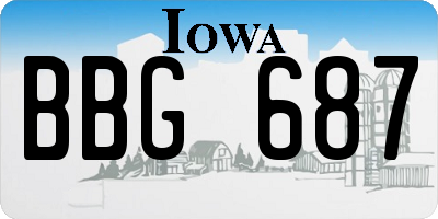 IA license plate BBG687