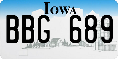 IA license plate BBG689