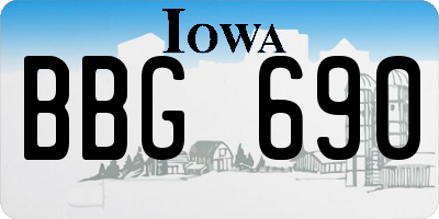 IA license plate BBG690