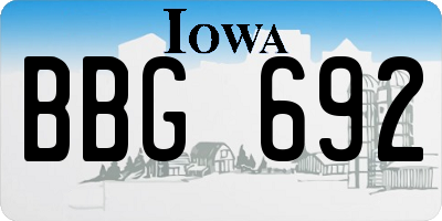 IA license plate BBG692