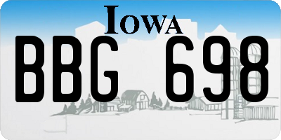 IA license plate BBG698