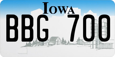 IA license plate BBG700