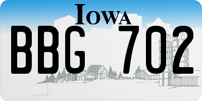 IA license plate BBG702