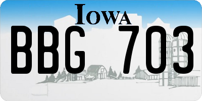 IA license plate BBG703